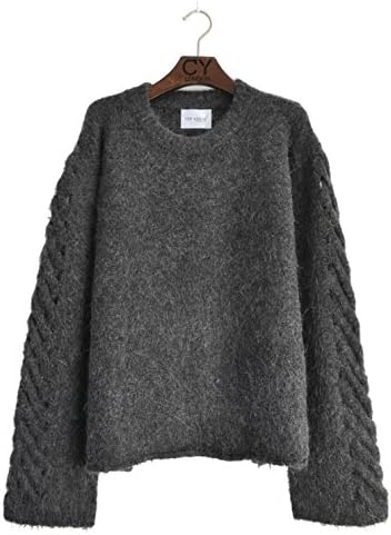 Cable knit lace up Braided sleeves design wide sleeves design jumper wool blend warm christmas gift