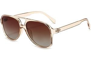 Long Keeper Occhiali da Sole Polarizzati Unisex - Occhiali da Sole Vintage Pilota style per Donna Uomo Anni 70 Montatura Grandi Quadrati