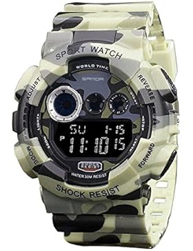 TOPCABIN 30m Wasserproof - Digitalanzeige Quarz Multi-Camouflage Uhr (beige)