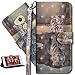 Produktbild HMTECH Sony Xperia XA2 Hülle Luxus 3D Süßes Cat Tiger Flip Standfunktion Karten Slot Magnetverschluß Brieftasche Taschen Schalen Handy Ledercase für Sony Xperia XA2,Cat Tiger