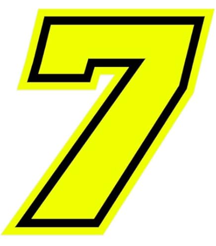 Klistermärke - Moto - Nummer 8 - Gul Chrome - 100 X 130 Mm - Garanterat Fäste