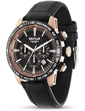 Sector Herren-Armbanduhr XL 850 Analog Quarz Leder R3271975001