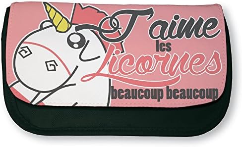 "J'aime les licornes beaucoup beaucoup" School Pencilcase or Makeup Bag - Chamalow Shop