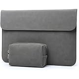 HYZUO Wildledern 13 Zoll Wasserdicht Hülle Notebook Tasche Laptoptasche für 13" Neu Macbook Pro 2017 2016 /Neu Surface Pro 2017/Surface Pro 4/3 /Dell XPS 13 mit kleine Tragetasche, H Dunkelgrau