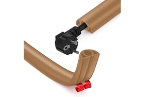 IVEOPPE Canaleta para cables autoadhesiva, flexible, protección para cables, 2 m x 20 mm x 10,2 mm, canal flexible para cables, para casa, oficina, escuela, almacén (1 cable / 2 m, marrón)