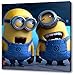 Produktbild Minions Format: 40x40cm, Leinwandbild auf Holzrahmen gespannt, Leinwandbild, 1A Qualität zu 100% Made in Germany! Kein Poster Kein Plakat! Echtholzrahmen mit beigelieferten Zackenaufhängern. Fertig bespannt, Sofort dekorieren. Drei verschiedene Größen.