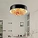Produktbild DE-Moderne minimalistische Deckenlampe Kristall Lampe LED Schlafzimmer Wohnzimmer Esszimmer Balkon Flur Beleuchtung Persönlichkeit Metall E14 schwarz Lampe Dekoration Durchmesser 19,69 in * Höhe 7,87 in