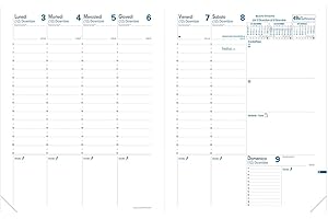 Quo Vadis 048005Q Agenda TRINOTE Lingua italiana Anno 2026 Formato 18x24 cm Settimanale 13 Mesi Dicembre-Dicembre Carta Bianca Ricambio Agenda Blisterato Copertina in Cartone Bianco