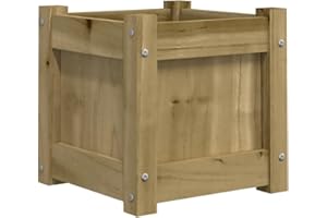 vidaXL Jardinière, Lit Surélevé, Bac à Fleurs, Pot de Plantes, Boîte à Fleurs Jardin Patio Terrasse Balcon, Marron Bois de Pin Imprégné