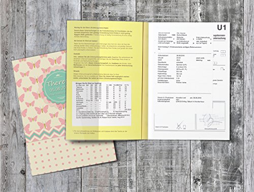 U-Heft Hülle SET Eule Schmetterling Untersuchungsheft Hülle & Impfpasshülle personalisierbar mit Namen & Geburtsdatum - 8