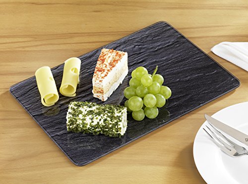Wenko 2712477500 Servierplatte Schiefer Schneidbrett, Glas, schwarz - 3