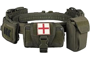 CreativeBlocker 5-in-1 Multifunktionale Taktische Gürteltasche, Abnehmbarer Verstellbarer Airsoft Taktischer Gürtel, Militär Polizei Dienstgürtel, für Outdoor Sport Paintball (CP Camo)