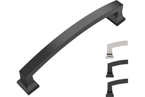 9BUILD 2 Pack 128mm Matte Black Cabinet Pulls Cabinet Handles Kitchen Cupboard Handles Kitchen Door Handles Drawer Handles Zinc Alloy Black Kitchen Handles Wardrobe Handles Cupboard Door Handles