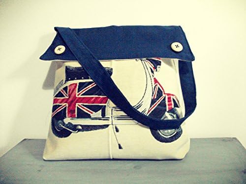 Shoulder bag - Gobelin, Italian Textiles, Vespa Moto, Uk Flag