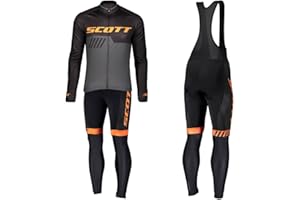 MOXILYN Abbigliamento Ciclismo Set Manica Lunga Completo da Ciclismo per Uomo con Imbottiti Silicone 20D ad Antivento asciugatura per MTB Ciclista Corsa All'aperto