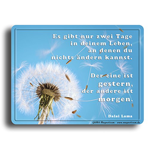 Magnet – Pusteblume Gestern und Morgen – Poesie Magnet 8 x 6 cm – Magnetschild mit Spruch – Metall Magnet für Kühlschrank Magnettafel Pinnwand Magnetpinnwand Memoboard Whiteboard – Original Magnete GUMA Magneticum - 2