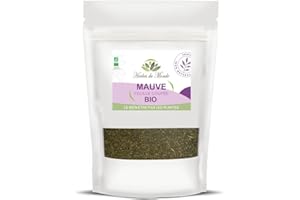 Herbes du Monde - Tisane de Mauve BIO Séchée Feuilles Coupées - Infusion Organic Digestive et Détox - Soulage la Toux - 1 sachet de 50g Certifiée AB