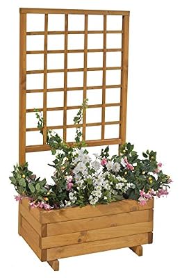 GASPO Jardinière avec Treillis Hellbrunn L 68 x H 140 cm Couleur Miel
