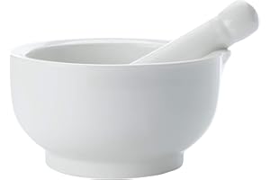 Maxwell & Williams AA1940 Kitchen Mörser mit Stößel, Gewürzmörser, 9 cm, in Geschenkbox, Porzellan, Weiß