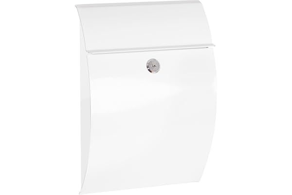 ARREGUI Galan E5961 Boîte aux lettres extérieure en acier Taille S (courrier DIN A5) Petite boîte aux lettres murale Facile à installer Boîte aux lettres extérieure Blanc