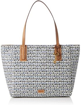 Fossil Damen Emma Tote, Blau (Blue Print), 15 x 29 x 32 cm