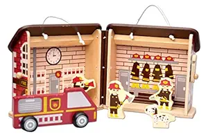 Toyshine Wooden Fire Station Doll House Toy