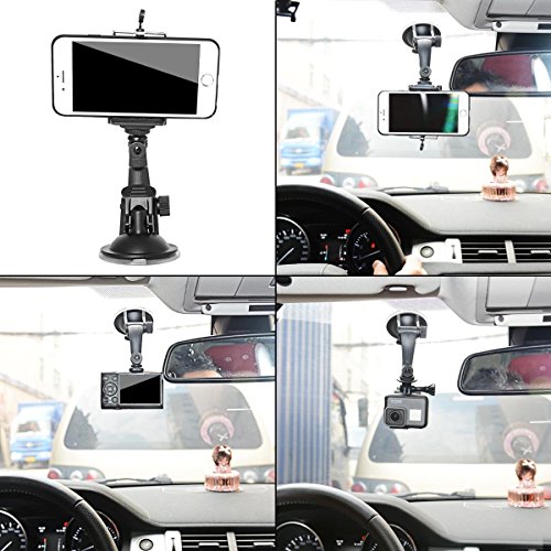 Fantaseal® Action Kamera Saugnapf Halterung für GoPro Saugnapfhalterung GoPro Auto Tri-Cup Saugnapf Halter Actionkamera Saugnapf Befestigung GoPro Suction Mount GoPro Windschutzscheibe Saugnapf Halterung GoPro Glas Halterung für GoPro Hero5 / Hero5 Session / Hero4 Session / Hero4 / 3+ / 3 + SJCAM Garmin Virb Xiaomi Yi DBPOWER Qumox Vic Tsing + GoPro ähnliche Actioncam - 3