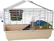 AmazonBasics Small cage habitat for rabbit, hamsters & small animals - 32 x 22 x 18 Inches, Stan