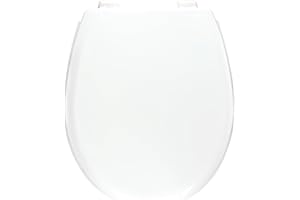 Wirquin 20719017 Abattant wc Néon thermoplastique en forme de U avec charnières plastiques Lock+, blanc
