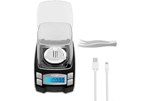 KUBEI Rechargeable par USB 100g/0.001g Numérique PréCision Balance de Poche/Balances de Bijoux,Apply to Weighing La Poudre,Bijoux, Or,Les Pierres Précieuses，Poids de calibrage, Pince à Épiler,Tare