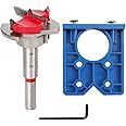 Cymax Hinge Jig Drill Guide Set,35mm Concealed Hinge Hole Drilling Jig Forstner Bits Set Hinge Hole Cutter for Door Kitchen Cupboard Cabinet Hinge