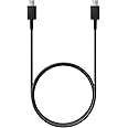 Original Samsung 45W SuperFast Type C to C 3.3FT (5A) Charging Cable High-Speed & Data Transfer For Galaxy S25,M35,F16,M16,M06,F06,F05,M05,M14,F14,F34,S24,S23 5G,Laptop,Tablet Type-C PD Cord,Black