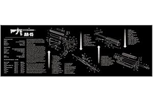KODENOR AR15 AK47. Gunreinigung Gummimatte mit Teilen Diagramm Anweisungen Armorer Bankmatte Mauspad for G 1911 Beretta 92 HK USP.