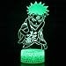Produktbild ALTcompluser 3D Optical Illusion LED Nachtlicht Lampe, Anime Naruto Nachttischlampe Touch Dimmbar 7-Farben ändern Schreibtischlampe mit USB-Kabel für Kinderzimmer/Wohnzimmer(Uzumaki Naruto - 3)