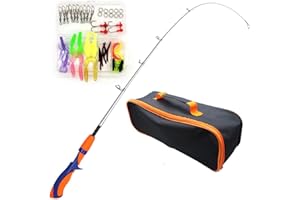 AZHOKTD Fishing Rod and Reel Combo Set,Portable Telescopic Kids Fishing Pole with Tackle Box Travel Bag,Best Gift for Fishing Beginner and Angler