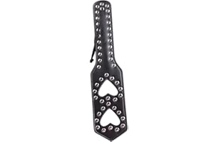 AMIJOUX 13.4'' Fouet Double Coeur Cravache D'Équitation Sports de Plein Air Fouets Pagaie en Cuir pour Chevaux Outil D'Équitation et Entraînement de Cravache