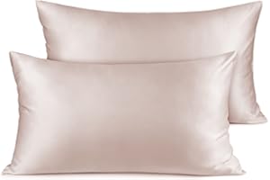 ‎FITTIA Fittia Premium 2er Set Satin Kissenbezug 40x80cm Superweich Kopfkissenbezug Kissenhülle Kissen mit Hotelverschluss für Haar und Haut, Taupe