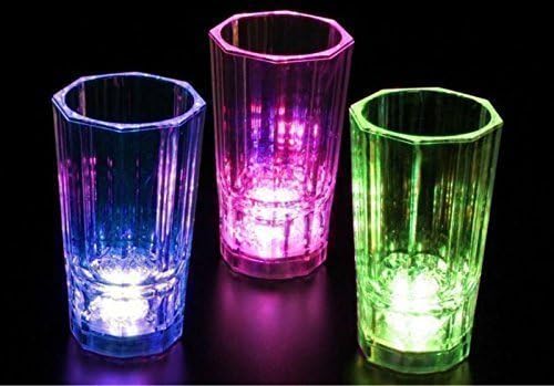 HOTcraze - Flashing coloured 2 Oz LED party shot glasses - set of 4