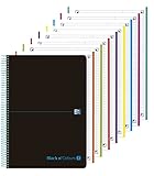 160 Hojas Oxford Black N\'Colours - Europeanbook8 espiral, tapa plástico A4+, 5 x 5, azul