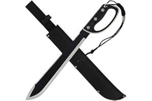 G8DS® Machete Kukri Buschmesser Haumesser Hackmesser Axt Beil mit Coduraetui aus Edelstahl in Schwarz