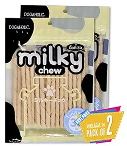 Rena Dogaholic Milky Chews Sticks Dog Treat, 30 Pieces - Pack of 2