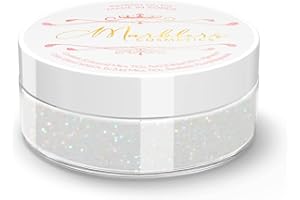 MARBLERS Cosmetic Grade Fine Holographic Glitter [Rainbow White] 0.18oz (5g) | Non-Toxic | Vegan | Cruelty-Free | Eyeshadow, Nail Polish, Nail Art | Festival, Rave & Party Makeup | Body & Face