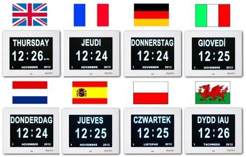 Digitaler Kalender Tag Uhr | Alzheimeruhr | Seniorenuhr - 3