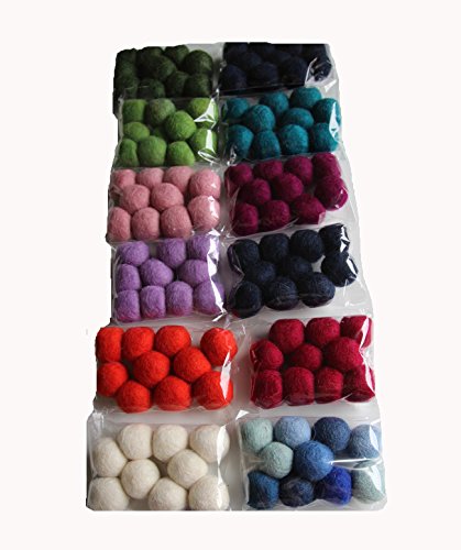 Maharanis Filzbälle Filzkugeln handgefertigt Fairtrade 10 Stck. viele Farben ca. 2 cm reine Wolle - 3