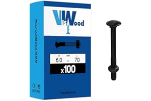 100 boulons TRCC 6 X 70mm zingué noir - Viswood