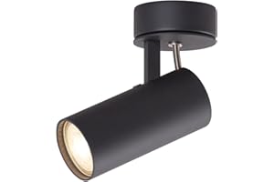 ‎DAWALIGHT DAWALIGHT Wandleuchte Innen Schwarz GU10 LED Deckenleuchte Schwenkbar 5W 3000K Warmweiß Wandstrahler Deckenspot für Wohnzimmer Küche Schlafzimmer Flur, Aluminium