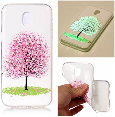Galaxy J3(2017) Case, Galaxy J3(2017) Cover, Lifetrut Luminous Noctilucent Glow in the Dark Protective Case Cover for Samsung Galaxy J3(2017) [Cherry blossoms]