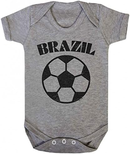 Brazil Boys Girls Football Unisex Babygrow Vest World Cup 2018 Basic Retro