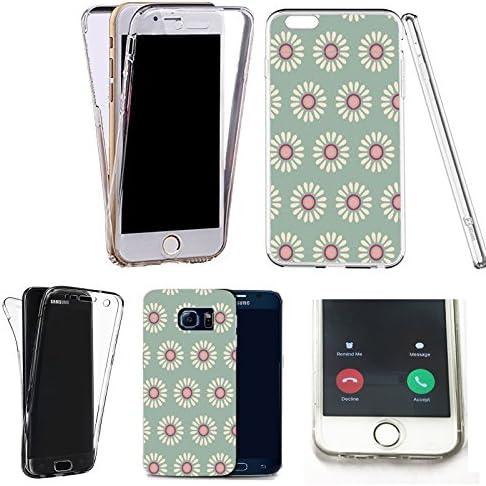 360° silicone gel full body Case Cover for apple iphone 7 daisy spray