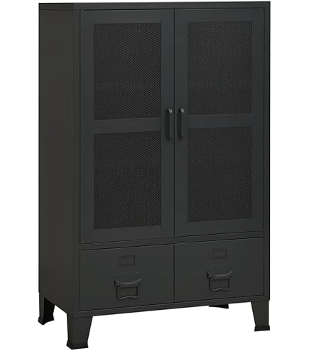 Furniture Limited - Ladekast industriële stijl 78x40x93 cm metaal zwart